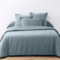 Parure De Lit - 2 Pièces - 100% Coton 57 Fils - Bleu Polaire