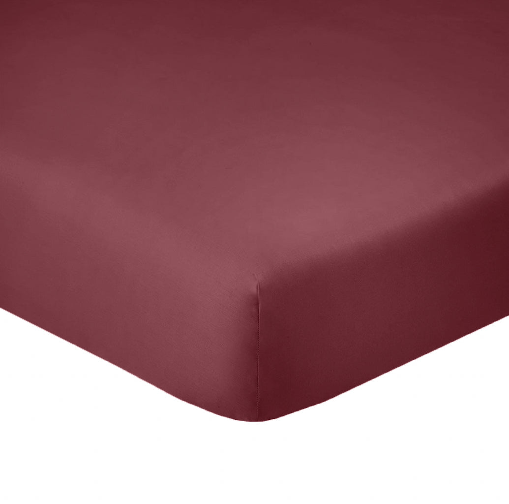 Drap Housse - 100% Coton 57 Fils - Cerise