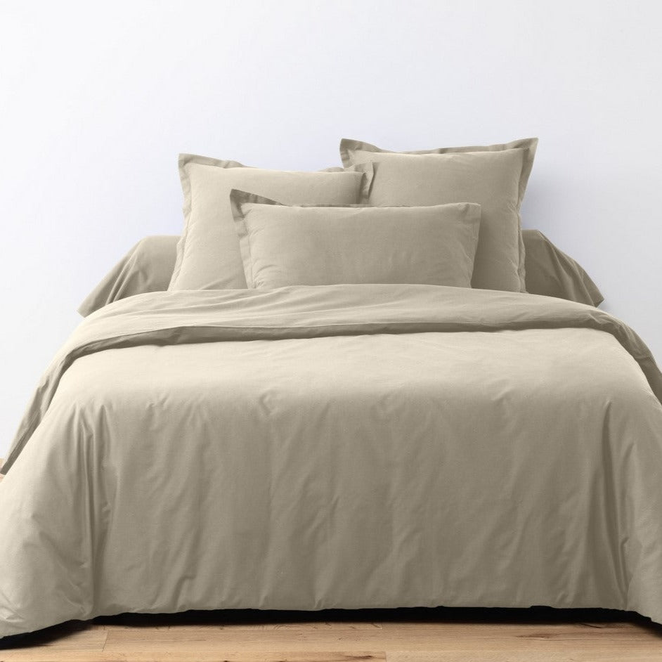 Parure De Lit - 2 Pièces - 100% Coton 57 Fils - Latte