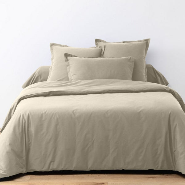 Parure De Lit - 2 Pièces - 100% Coton 57 Fils - Latte