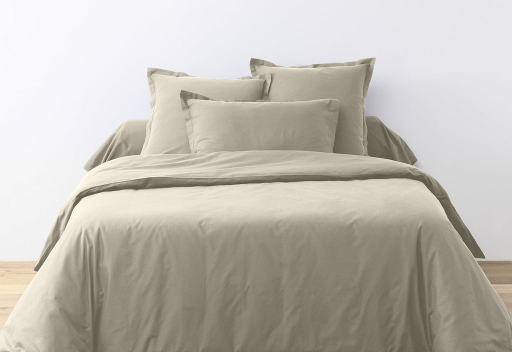 Parure De Lit - 2 Pièces - 100% Coton 57 Fils - Latte