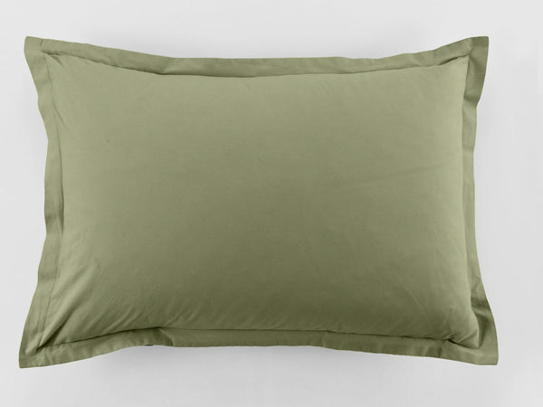 Lot De 2 Taies D'Oreiller - 100% Coton 57 Fils - Vert Verveine