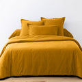 Parure De Lit - 2 Pièces - 100% Coton 57 Fils - Jaune Safran