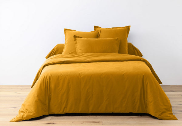 Parure De Lit (Hc + To) - 100% Coton 57 Fils - Jaune Safran