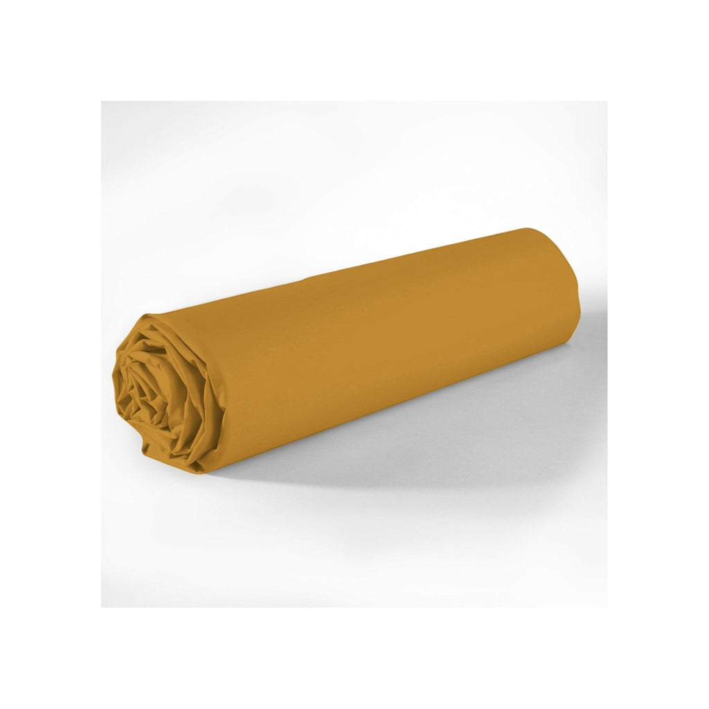 Drap Housse - 100% Coton 57 Fils - Jaune Safran
