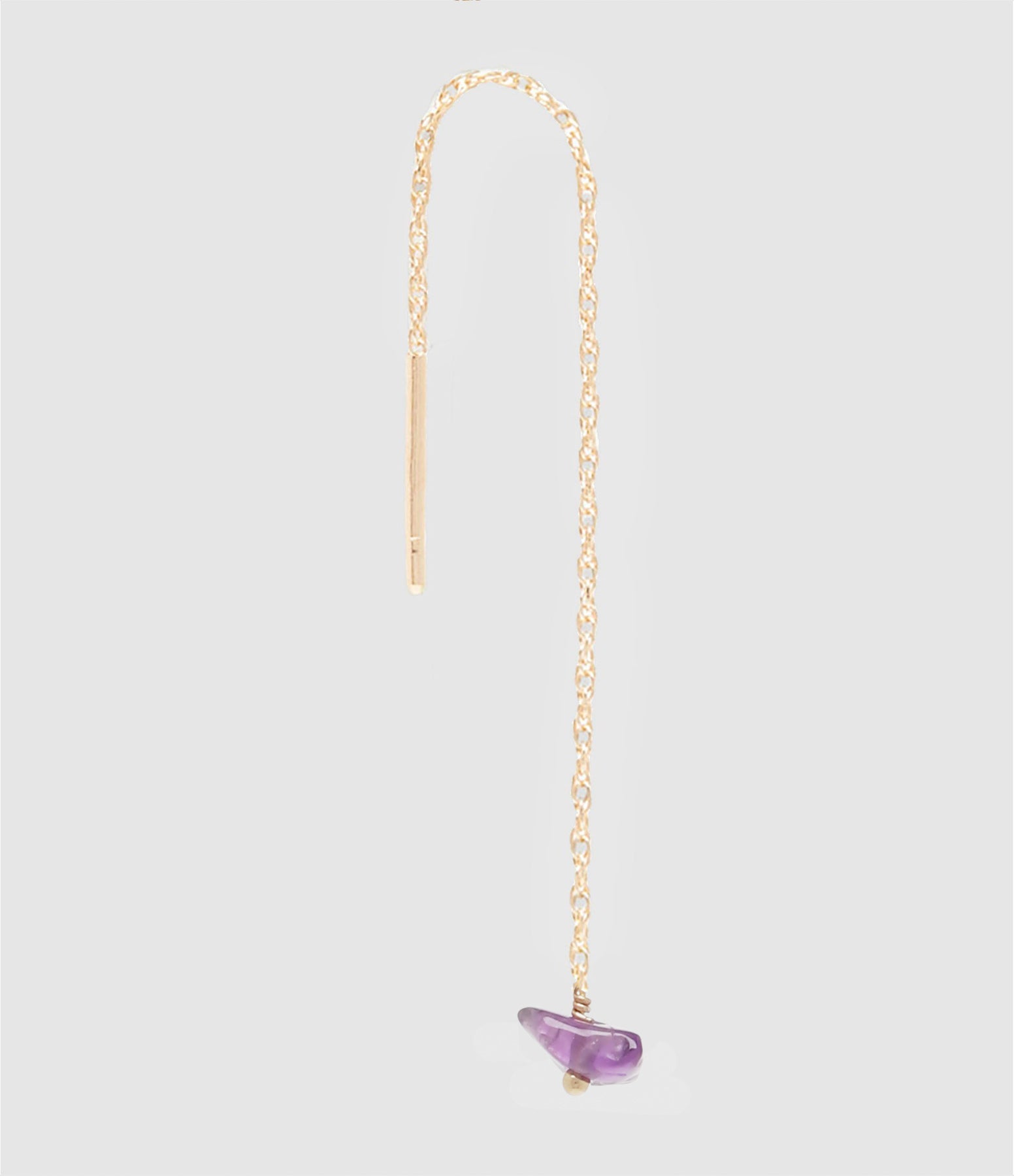 Mon Precieux Gem - Boucle D'Oreille Chaîne Courte Pépite Améthyste (Vendue À L'Unité) - Femme