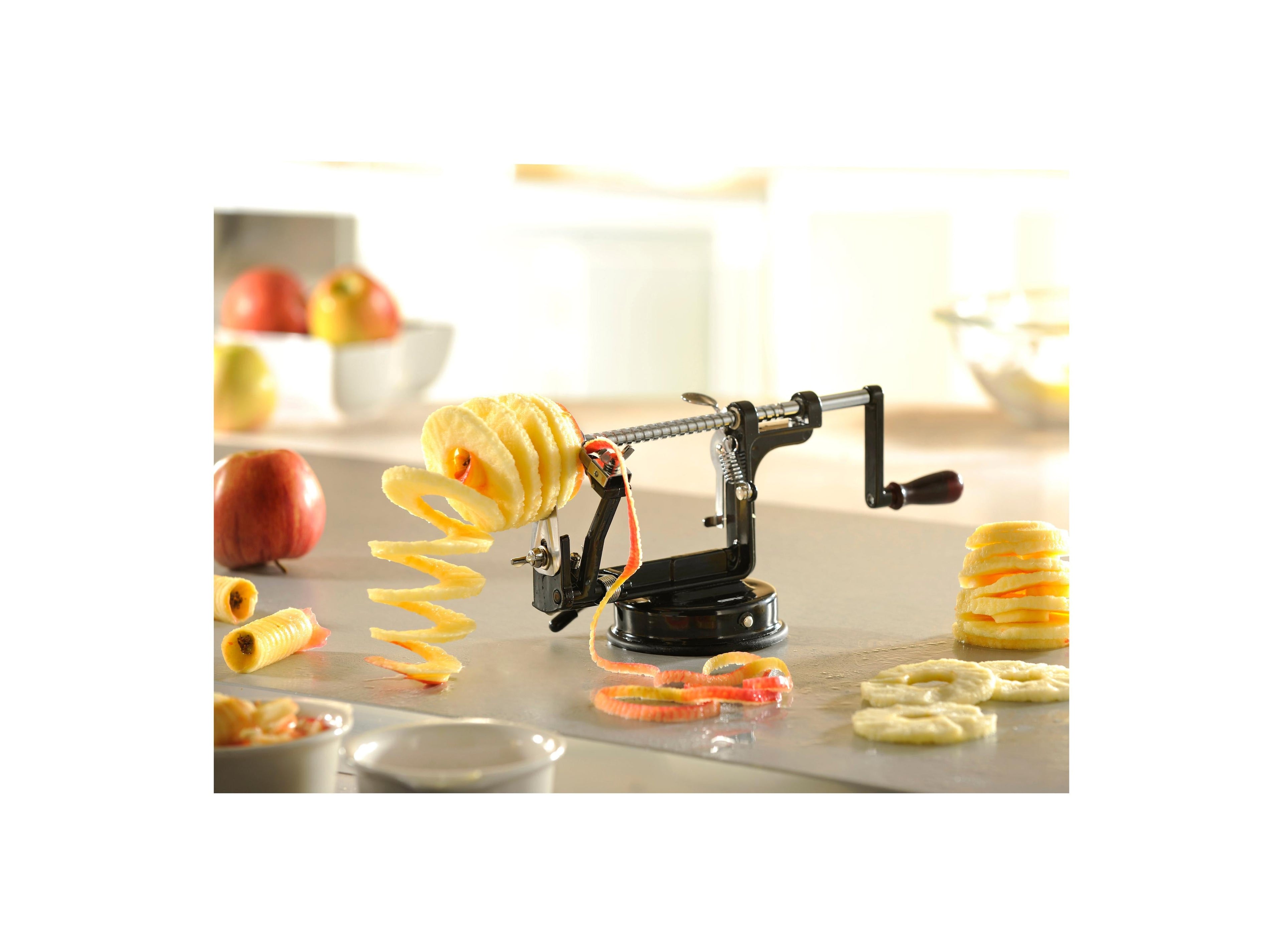 Delicio - Éplucheur De Pommes 3-En-1 - Aluminium Et Acier Inoxydable - Noir/Argent