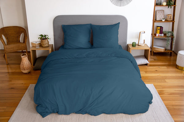 Parure Microfibre Lavee Bleu Nuit