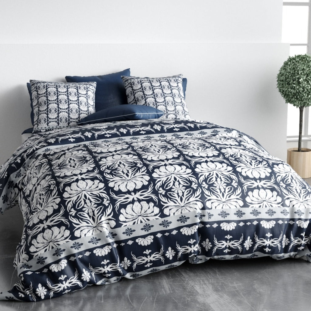 Parure De Couette 3Pcs 100% Coton 57 Fils/Cm2 - Folk