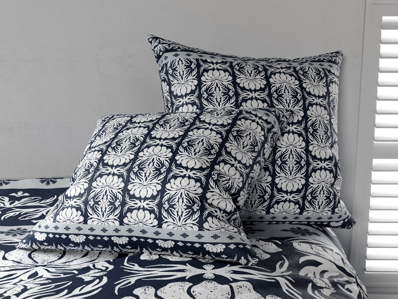 Parure De Couette 3Pcs 100% Coton 57 Fils/Cm2 - Folk