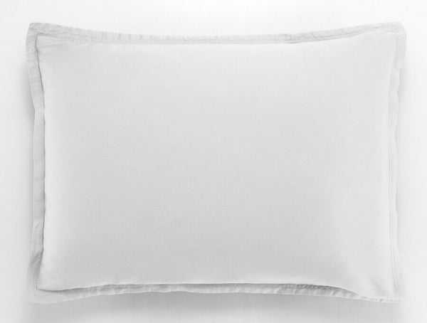 Taie D'Oreiller - 100% Satin De Coton Lavé 105 Fils - Blanc