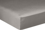 Drap Housse - 100% Satin De Coton Lavé 105 Fils - Gris Clair