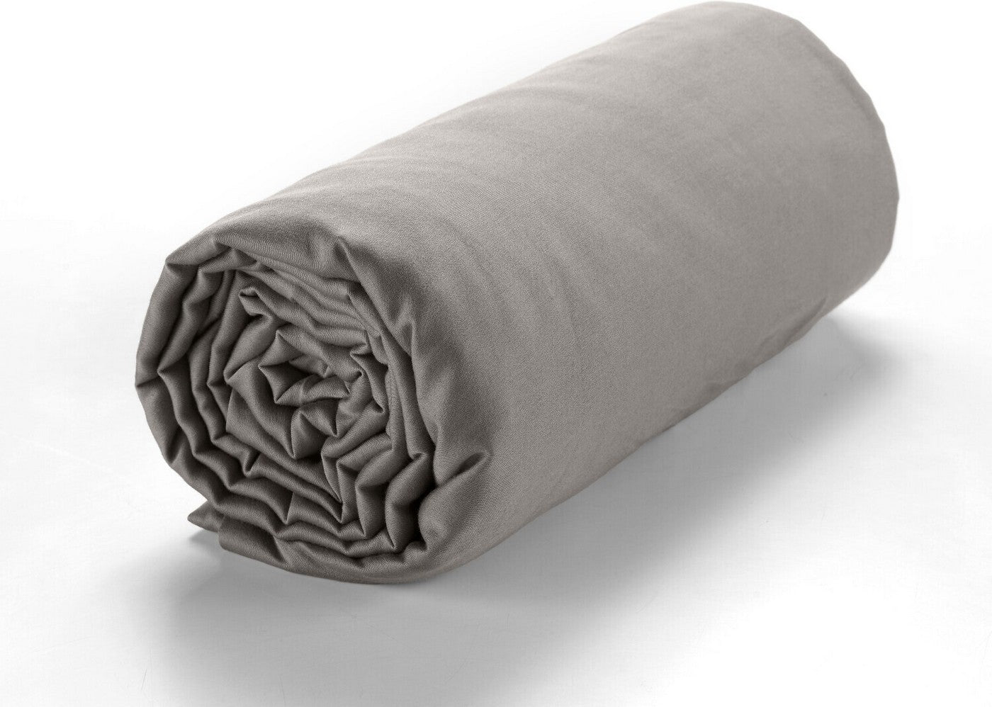 Drap Housse - 100% Satin De Coton Lavé 105 Fils - Gris Clair