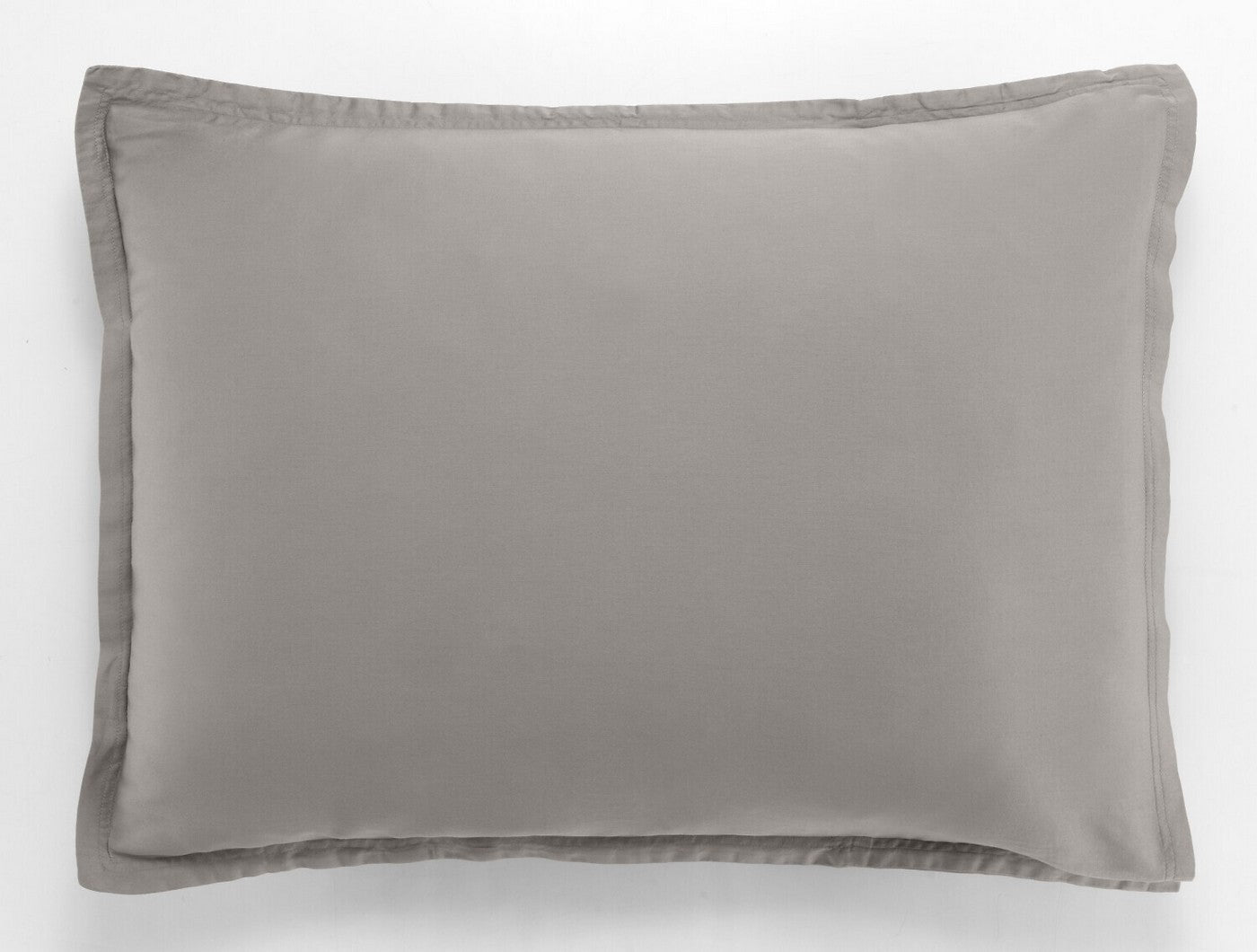 Taie D'Oreiller - 100% Satin De Coton Lavé 105 Fils - Gris Clair