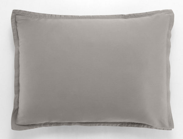 Taie D'Oreiller - 100% Satin De Coton Lavé 105 Fils - Gris Clair
