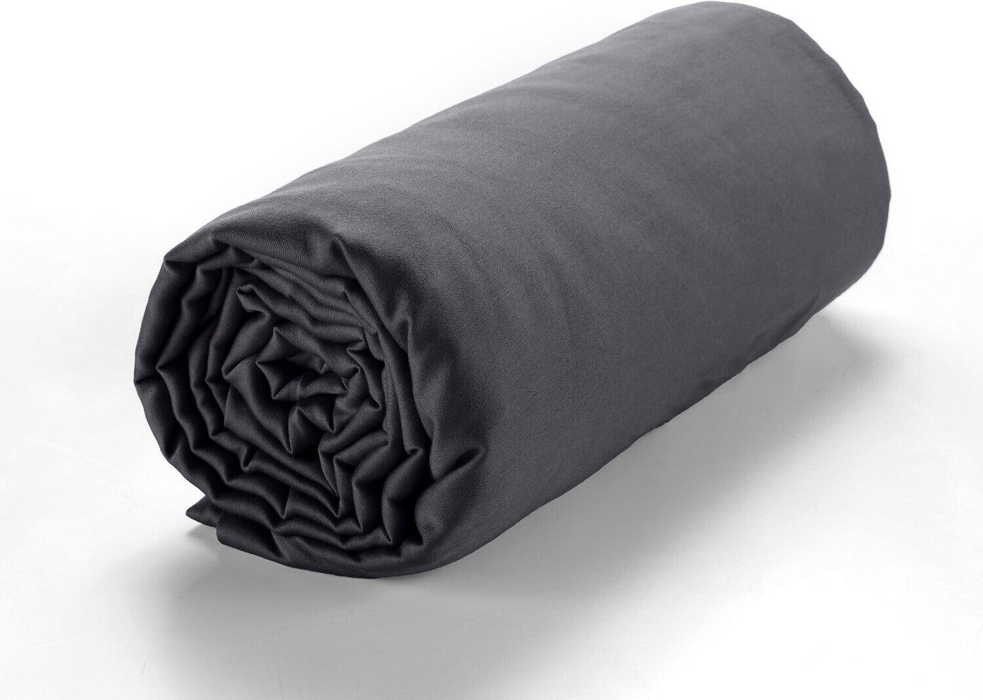 Drap Housse - 100% Satin De Coton Lavé 105 Fils - Gris Foncé
