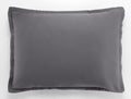 Taie D'Oreiller - 100% Satin De Coton Lavé 105 Fils - Gris Foncé
