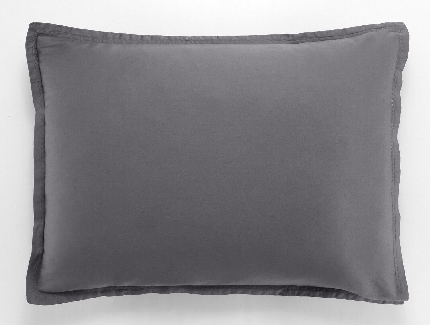 Taie D'Oreiller - 100% Satin De Coton Lavé 105 Fils - Gris Foncé