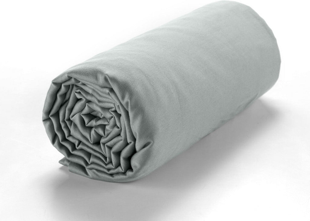 Drap Housse - 100% Satin De Coton Lavé 105 Fils - Céladon
