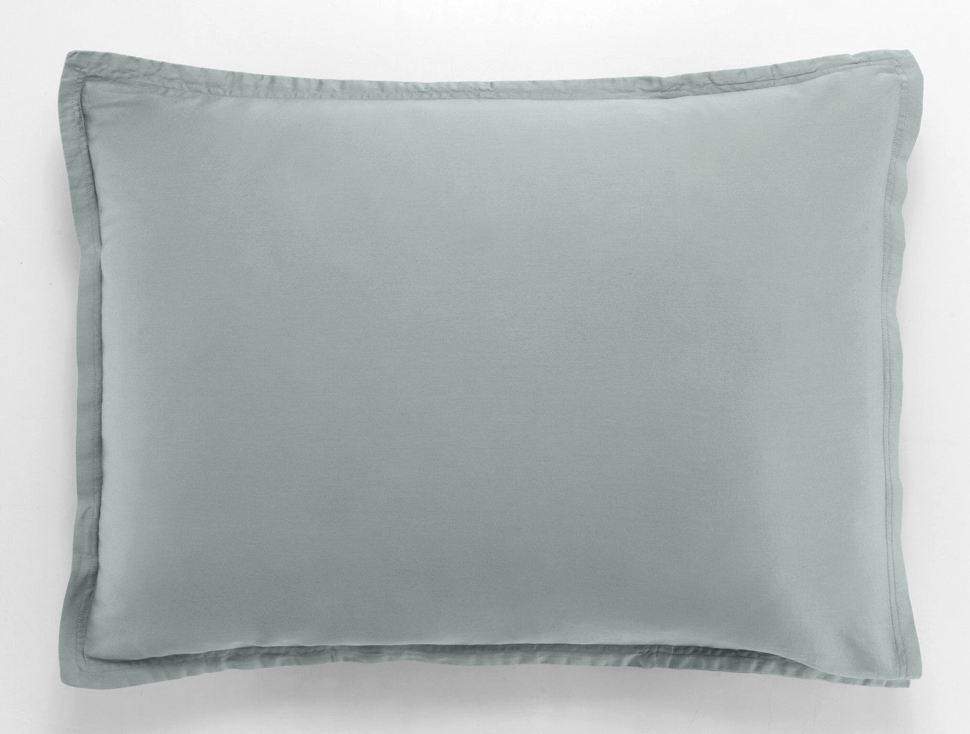 Taie D'Oreiller - 100% Satin De Coton Lavé 105 Fils - Céladon