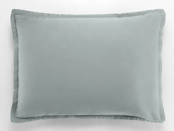 Taie D'Oreiller - 100% Satin De Coton Lavé 105 Fils - Céladon