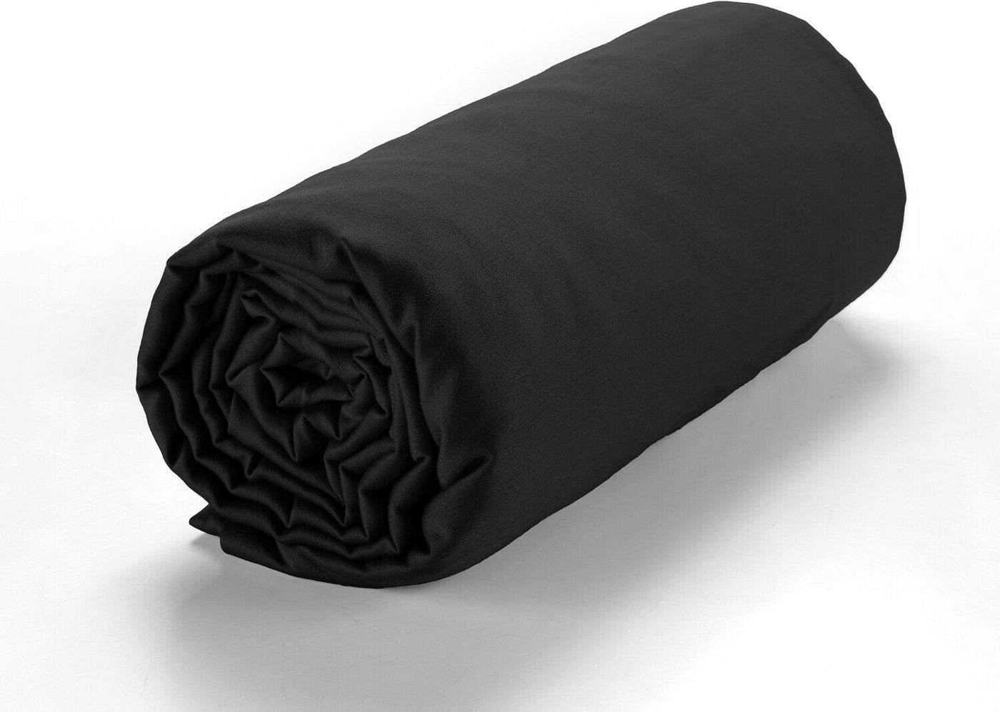 Drap Housse - 100% Satin De Coton Lavé 105 Fils - Noir