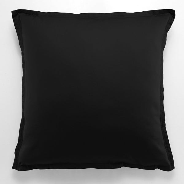 Taie D'Oreiller - 100% Satin De Coton Lavé 105 Fils - Noir