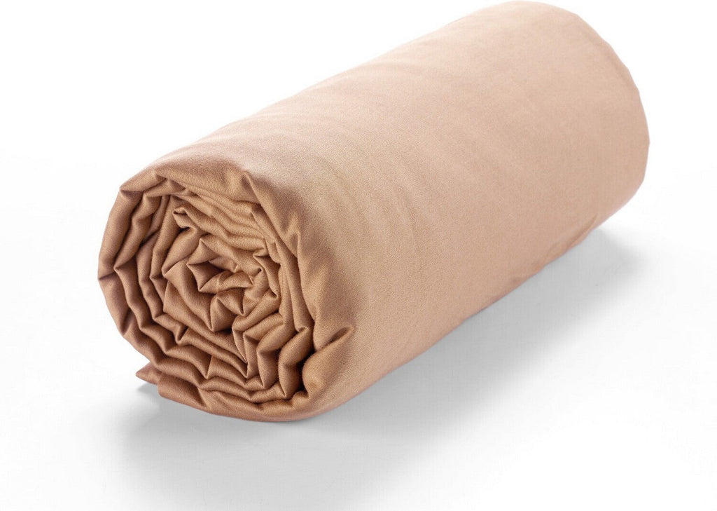 Drap Housse - 100% Satin De Coton Lavé 105 Fils - Nude
