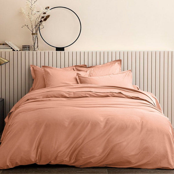 Housse De Couette - 100% Satin De Coton Lavé 105 Fils - Nude