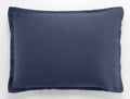 Taie D'Oreiller - 100% Satin De Coton Lavé 105 Fils - Bleu Marine
