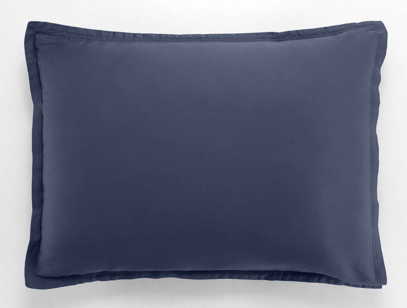 Taie D'Oreiller - 100% Satin De Coton Lavé 105 Fils - Bleu Marine