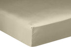 Drap Housse - 100% Satin De Coton Lavé 105 Fils - Beige