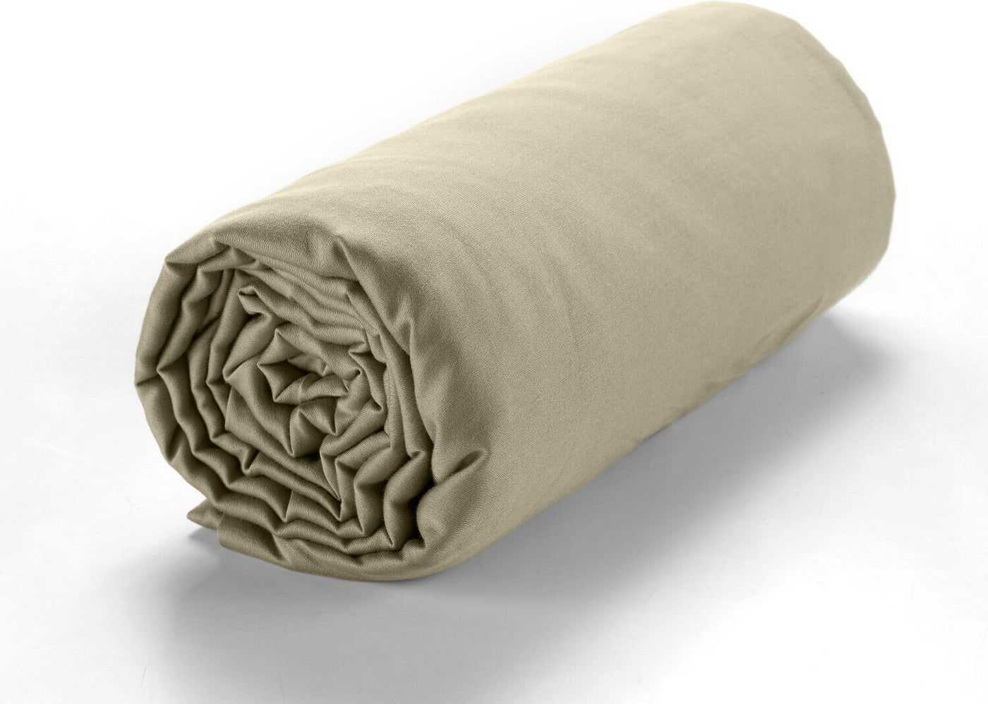 Drap Housse - 100% Satin De Coton Lavé 105 Fils - Beige