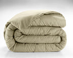 Housse De Couette - 100% Satin De Coton Lavé - 105 Fils - Beige