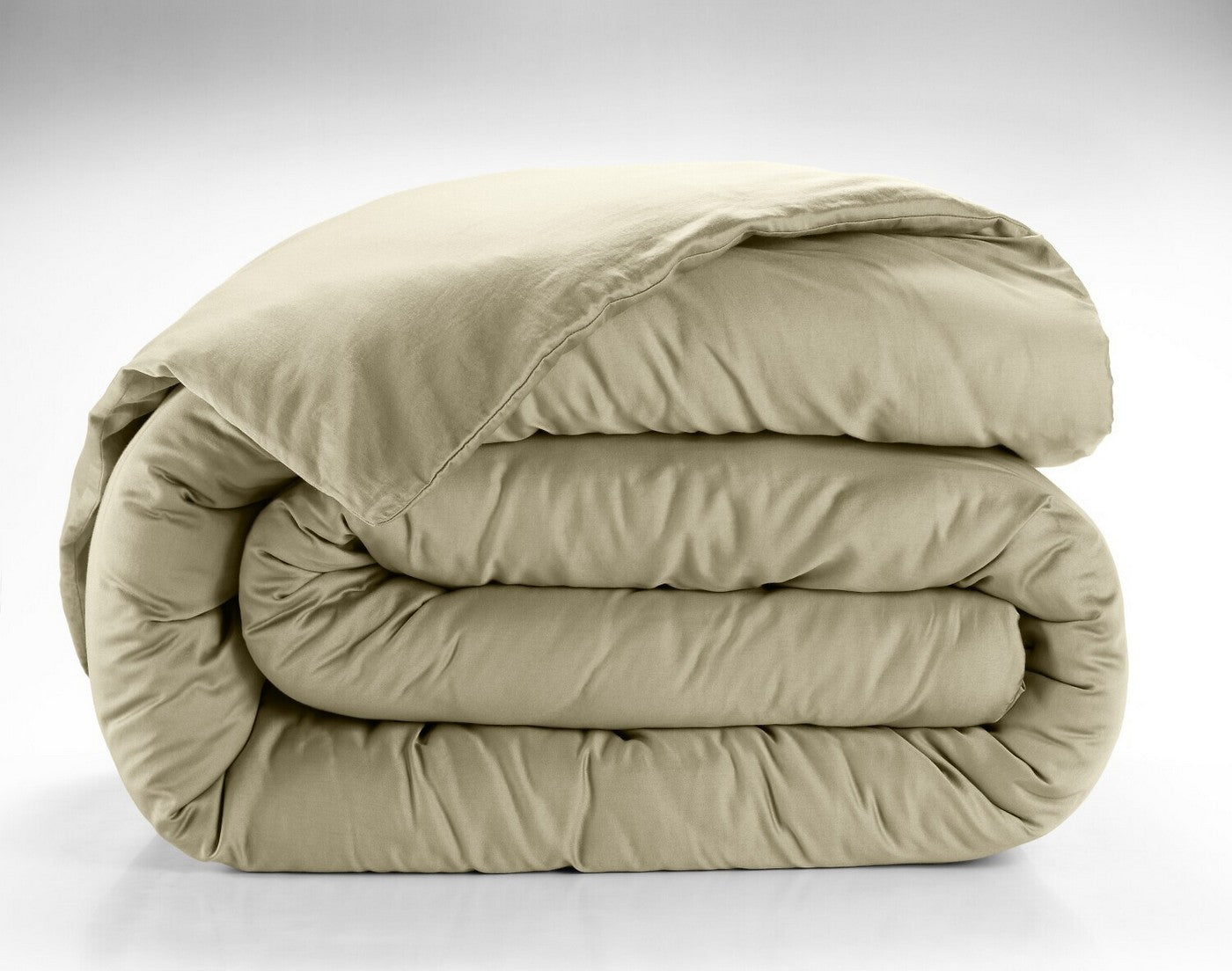 Housse De Couette - 100% Satin De Coton Lavé - 105 Fils - Beige