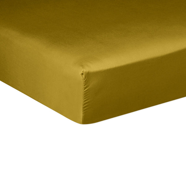 Drap Housse - 100% Satin De Coton Lavé 105 Fils - Marron
