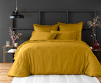 Housse De Couette - 100% Satin De Coton Lavé 105 Fils - Marron