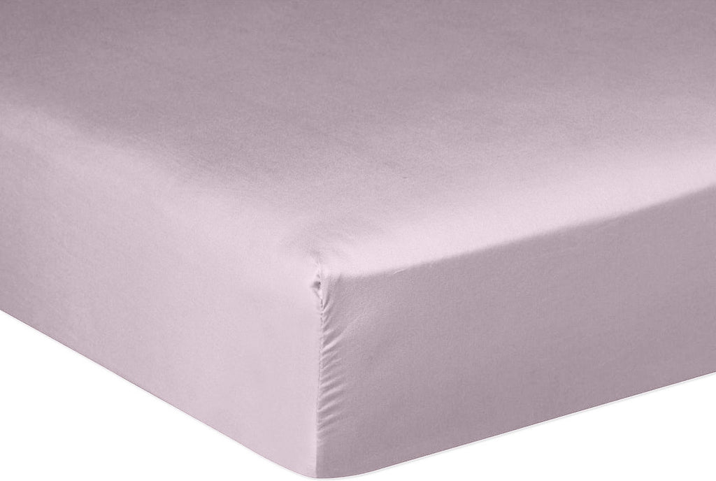 Drap Housse - 100% Satin De Coton Lavé 105 Fils - Violet