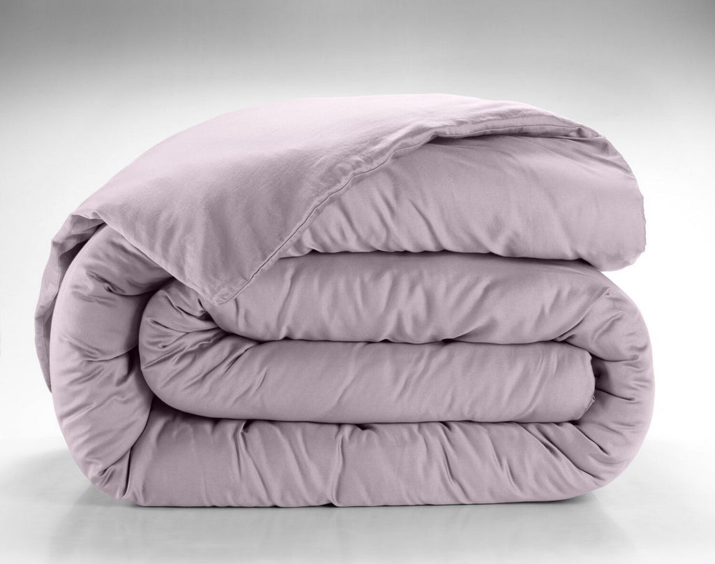 Housse De Couette - 100% Satin De Coton Lavé 105 Fils - Tourterelle
