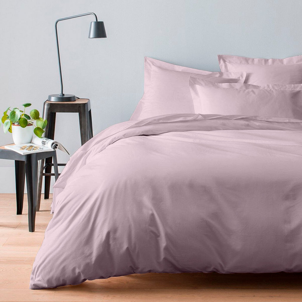Housse De Couette - 100% Satin De Coton Lavé 105 Fils - Tourterelle