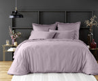 Housse De Couette - 100% Satin De Coton Lavé 105 Fils - Tourterelle