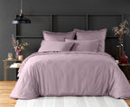 Housse De Couette - 100% Satin De Coton Lavé 105 Fils - Tourterelle