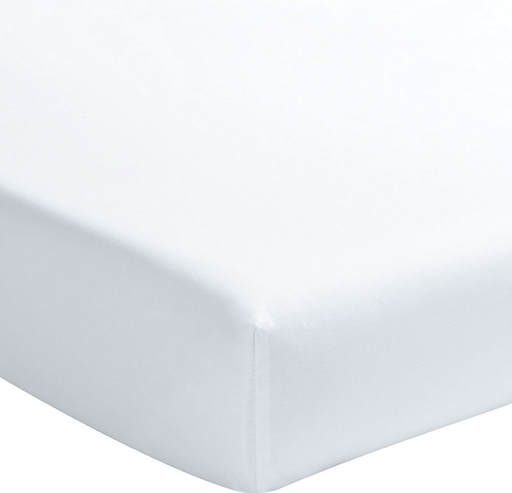 Drap Housse - 100% Percale De Coton Lavé 80 Fils - Blanc Nuage