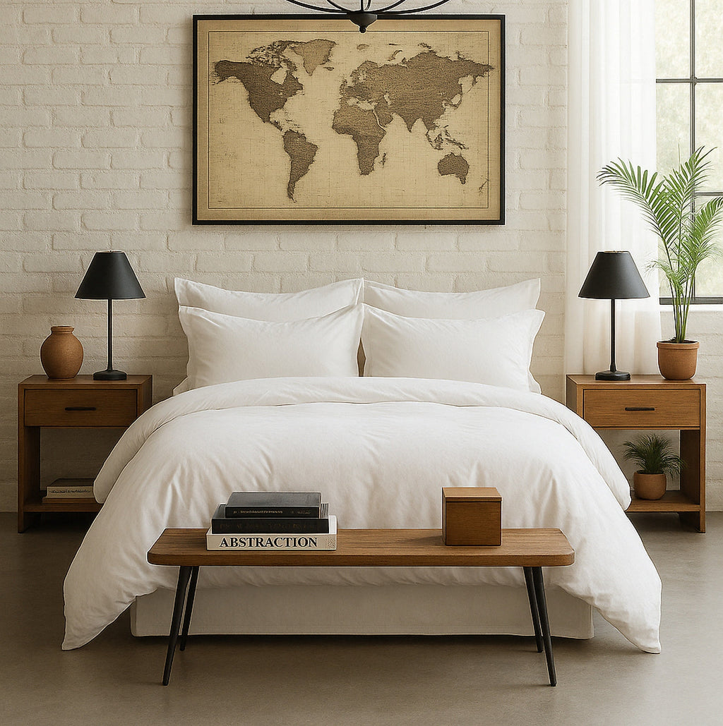 Taie D'Oreiller - 100% Percale De Coton Lavé 80 Fils - Blanc Nuage