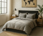 Drap Housse - 100% Percale De Coton Lavé 80 Fils - Gris Perle