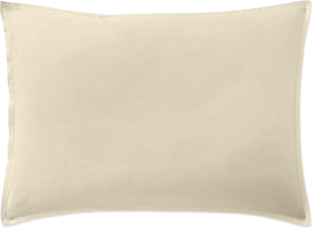 Taie D'Oreiller - 100% Percale De Coton Lavé 80 Fils - Ecru Naturel