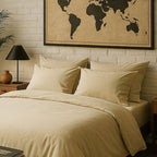Taie D'Oreiller - 100% Percale De Coton Lavé 80 Fils - Ecru Naturel