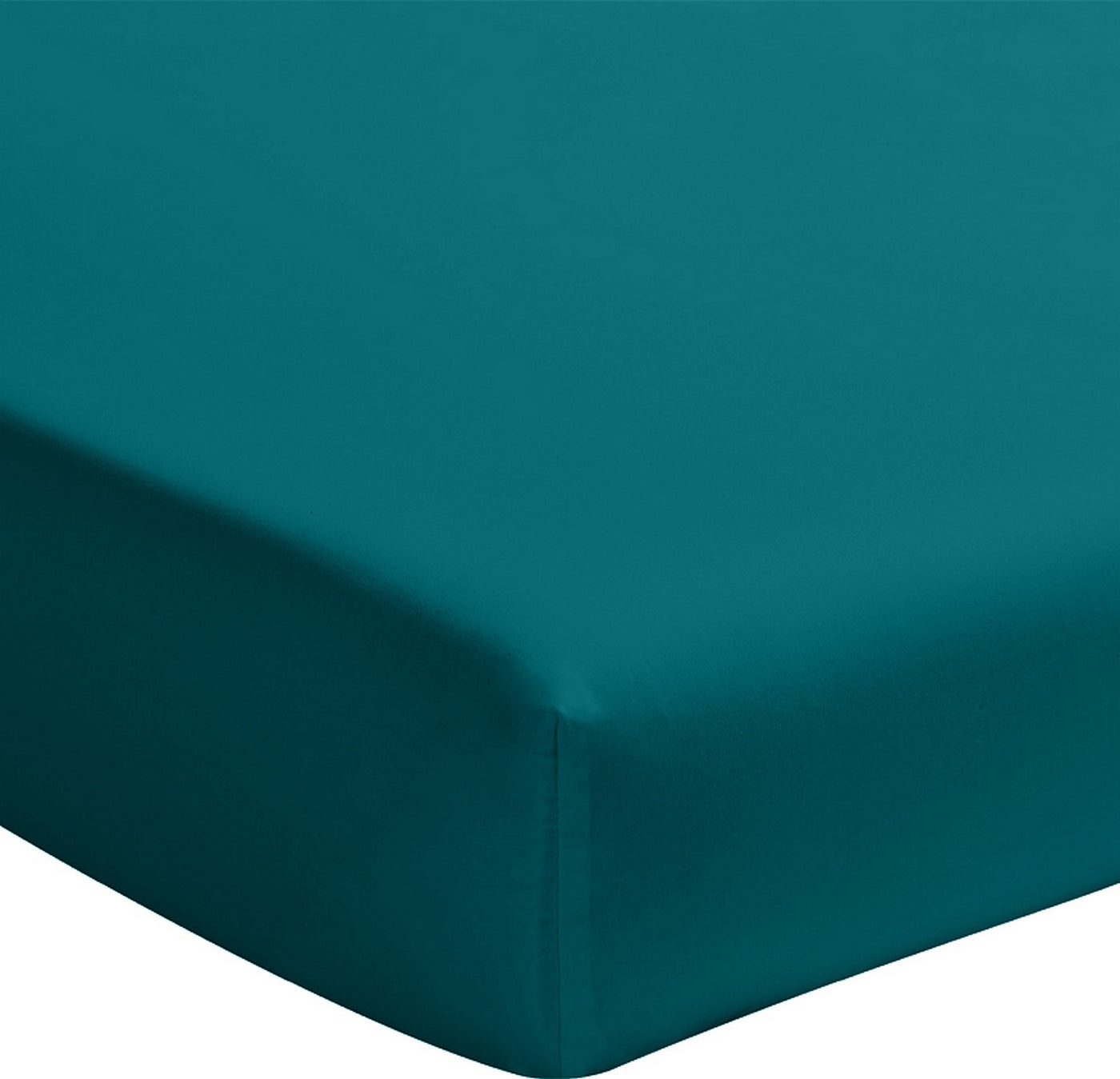 Drap Housse - 100% Percale De Coton Lavé 80 Fils - Bleu Canard