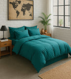 Drap Housse - 100% Percale De Coton Lavé 80 Fils - Bleu Canard