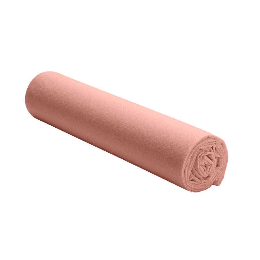 Drap Housse - 100% Percale De Coton Lavé 80 Fils - Rose Poudré